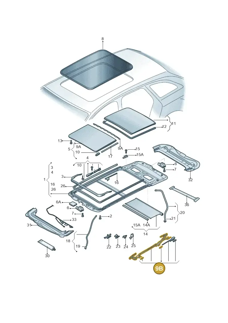 3G9898738 — Volkswagen Taos 1.4 (2020-2024) diagram 588877100, position 9B