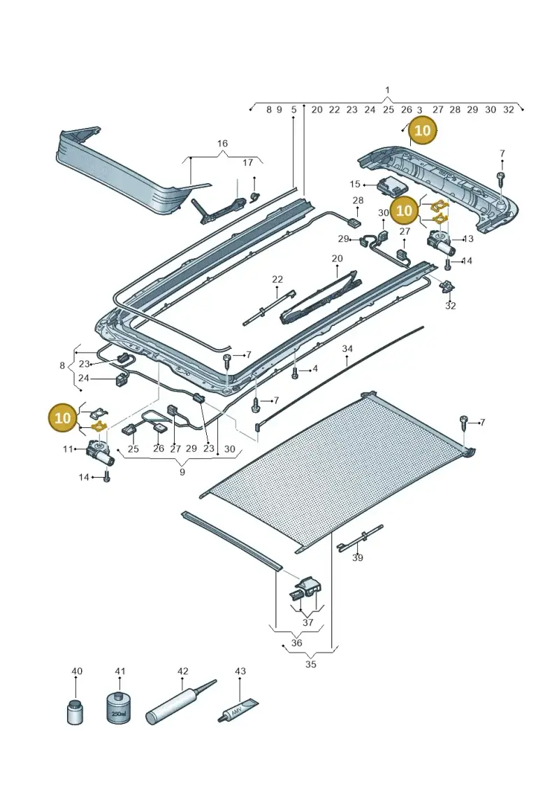 3G9898804A — Volkswagen Tiguan 2.0 4Motion (2016-2024) diagram 884877100, position 10