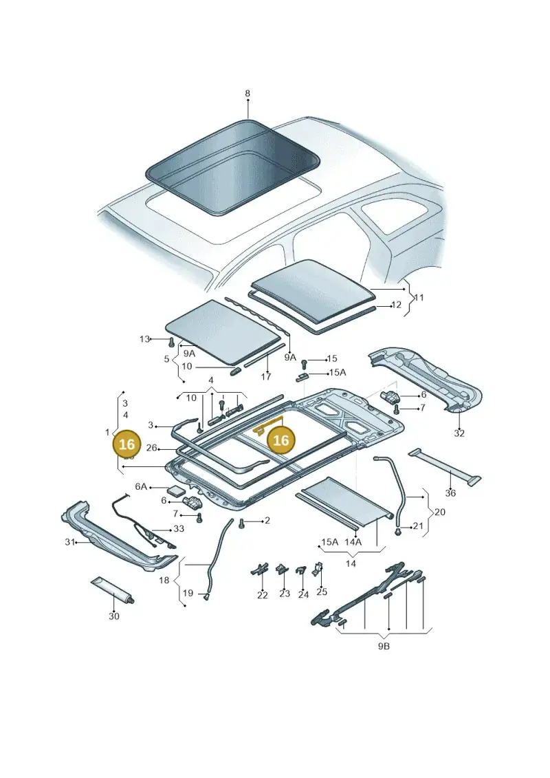 3G9898870A — Volkswagen Taos 1.4 (2020-2024) diagram 588877100, position 16