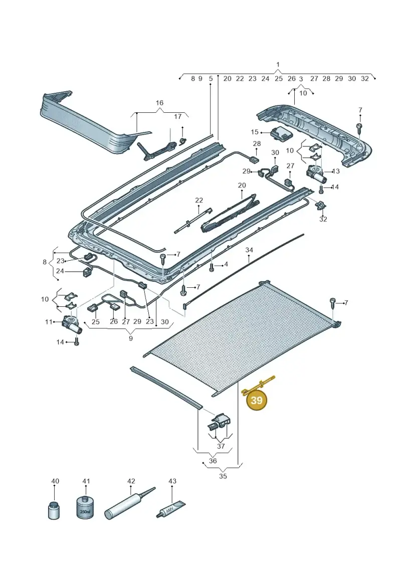 3G9898870A — Volkswagen Tiguan 2.0 4Motion (2017-2024) diagram 884877100, position 39