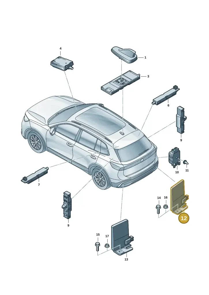3J0035534 — Volkswagen Tiguan (2024-) diagram 57x035200, position 12