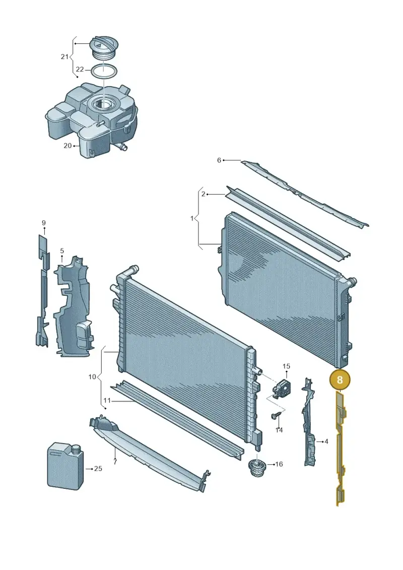 3J0121331A — Volkswagen Passat estate (2023-) diagram 884000050, position 8