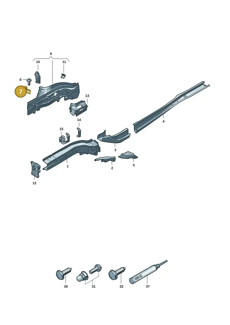 3J0804594 — Volkswagen Passat estate (2023-) diagram 3j0803001, position 7