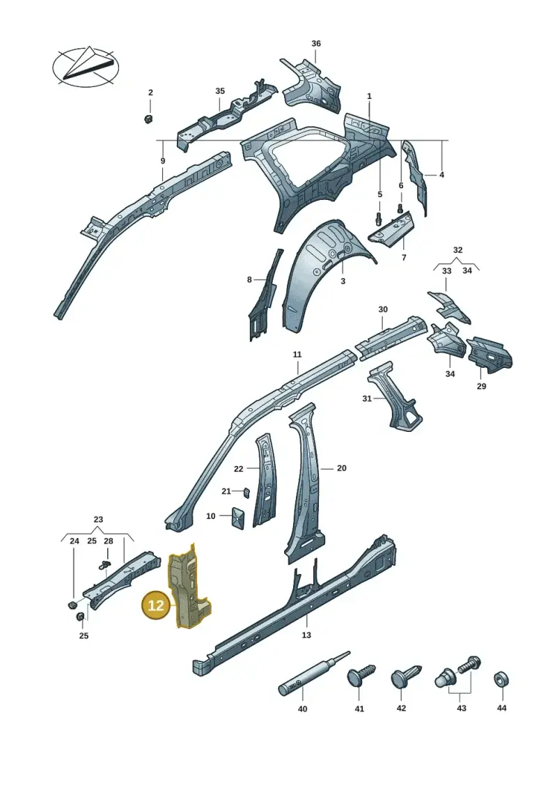 3J0809204 — Volkswagen Passat estate (2023-) diagram 3j0809000, position 12