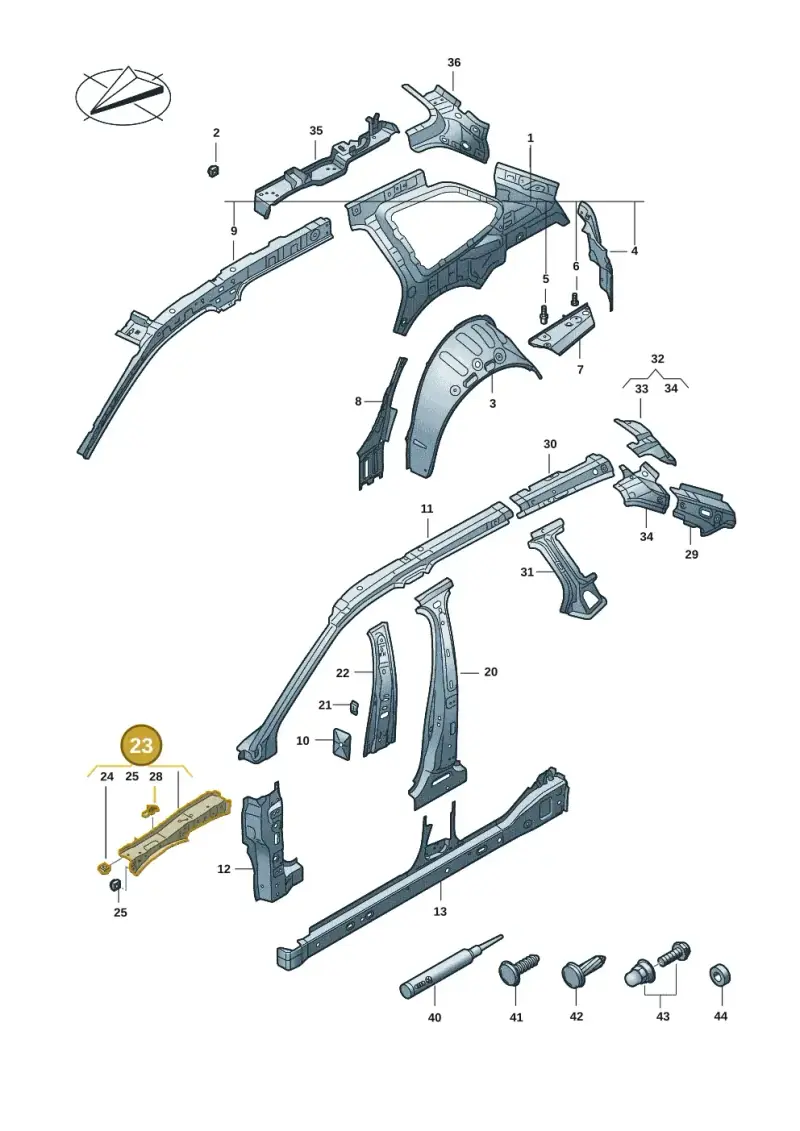 3J0810136 — Volkswagen Passat estate (2023-) diagram 3j0809000, position 23