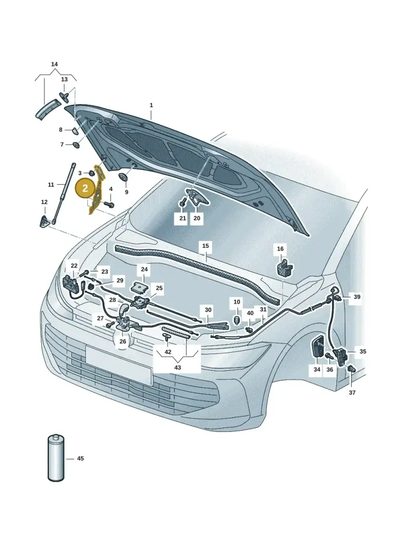 3J0823302A — Volkswagen Passat estate (2023-) diagram 3j0823000, position 2