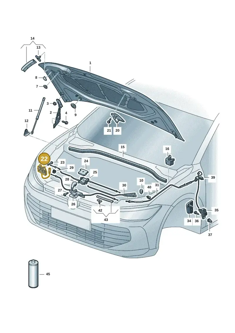3J0823509A — Volkswagen Passat estate (2023-) diagram 3j0823000, position 22