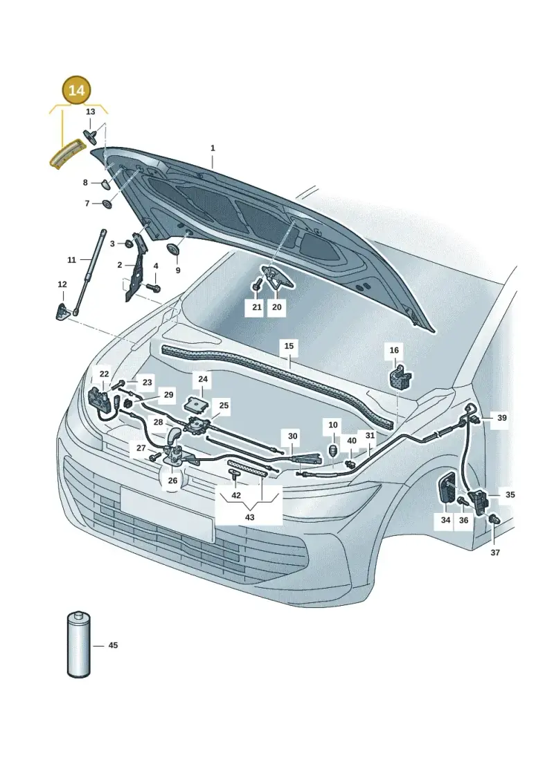 3J0823707 — Volkswagen Passat estate (2023-) diagram 3j0823000, position 14