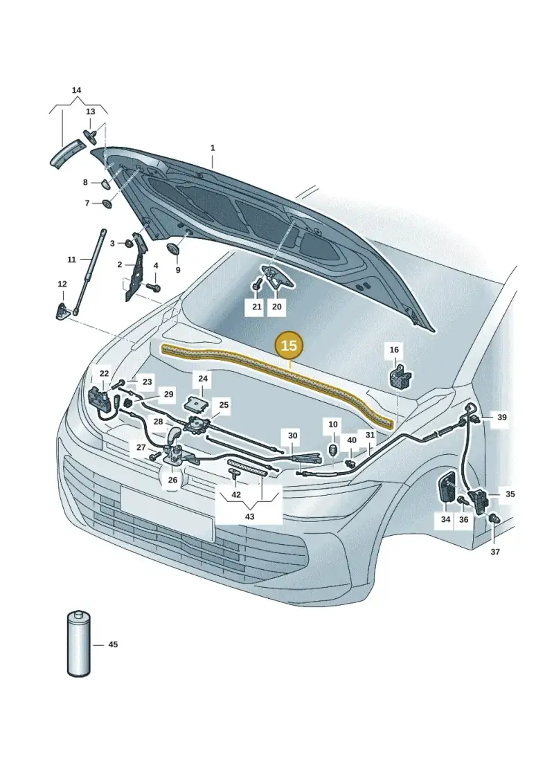 3J0823723 — Volkswagen Passat estate (2023-) diagram 3j0823000, position 15