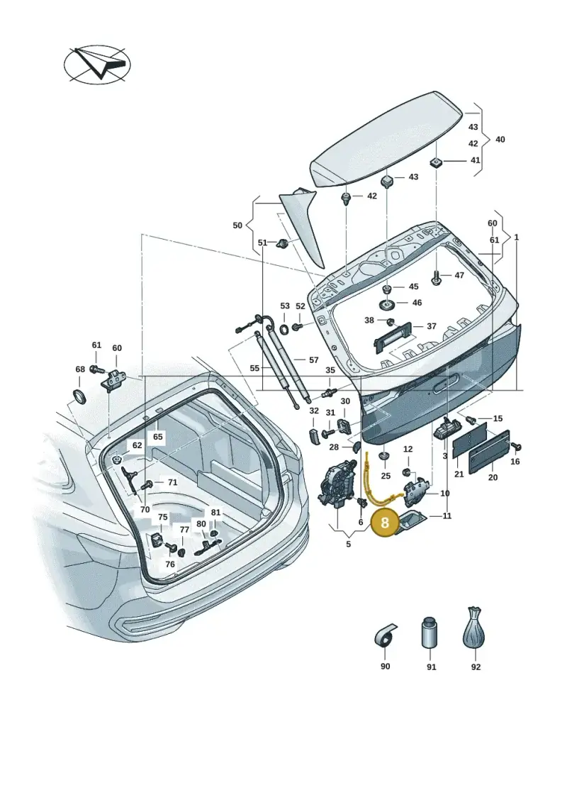 3J0827535 — Volkswagen Passat estate (2023-) diagram 3j0827000, position 8