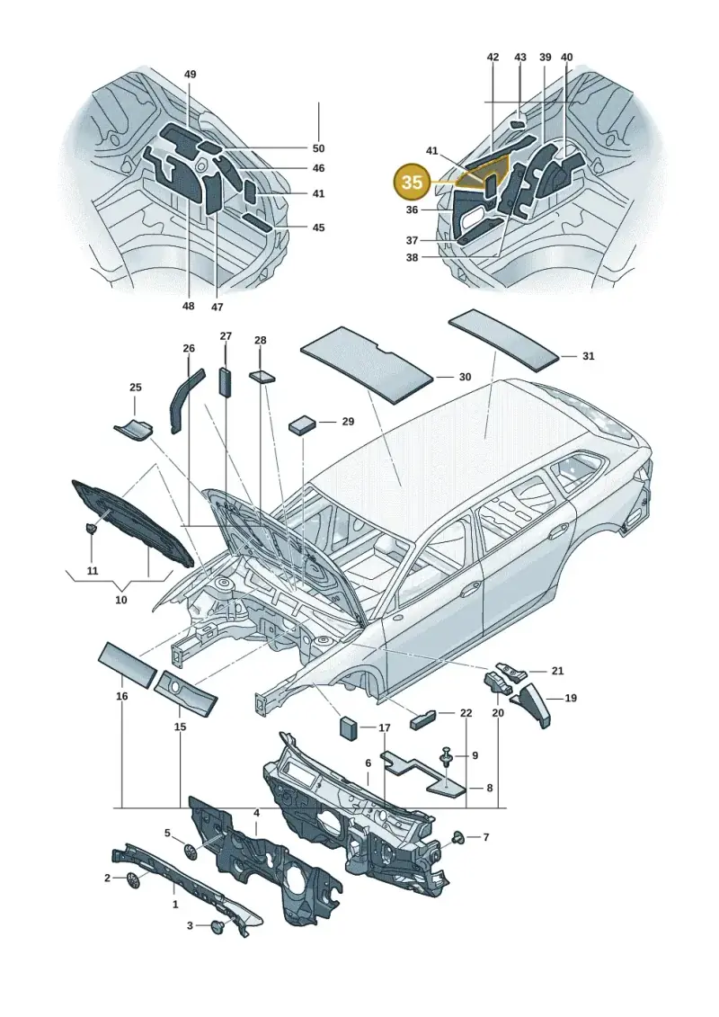 3J0863819 — Volkswagen Passat estate (2023-) diagram 3j0863200, position 35