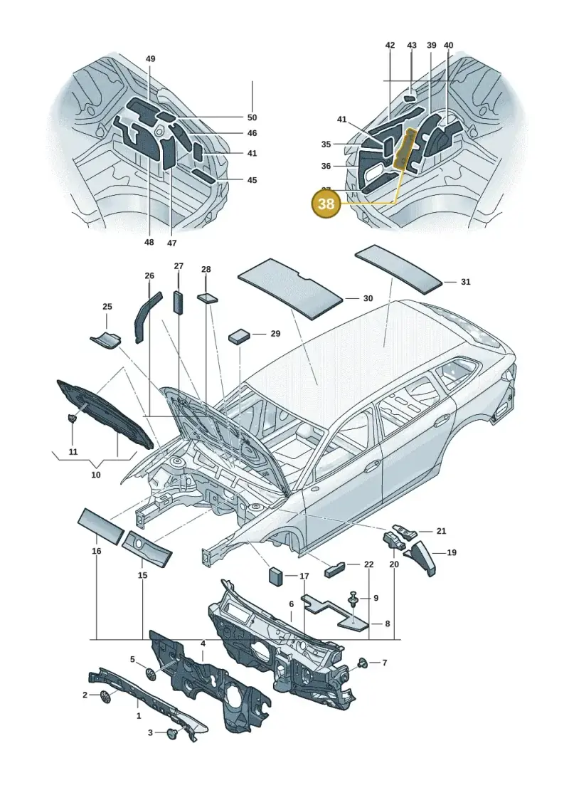 3J0863895 — Volkswagen Passat estate (2023-) diagram 3j0863200, position 38