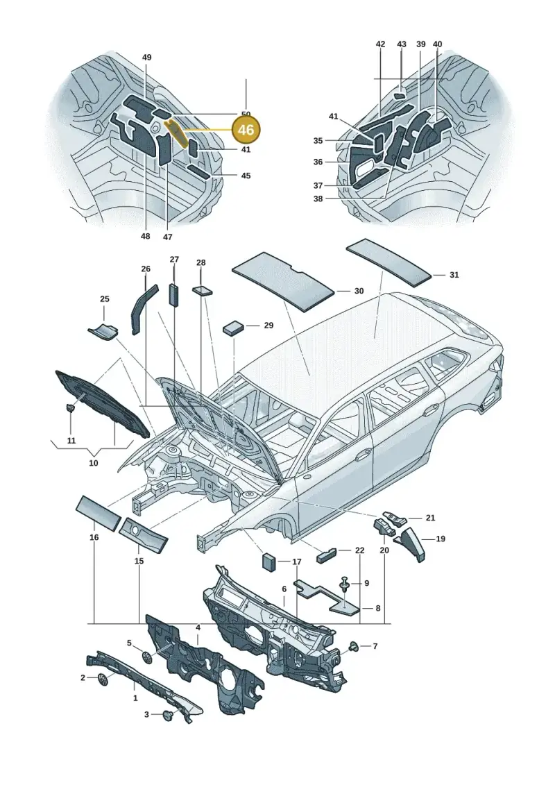 3J0863896 — Volkswagen Passat estate (2023-) diagram 3j0863200, position 46