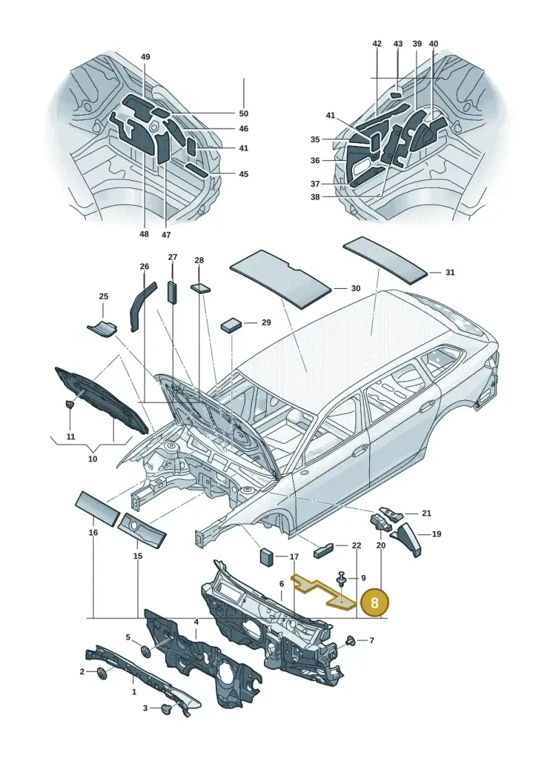 3J0863949A — Volkswagen Passat estate (2023-) diagram 3j0863200, position 8