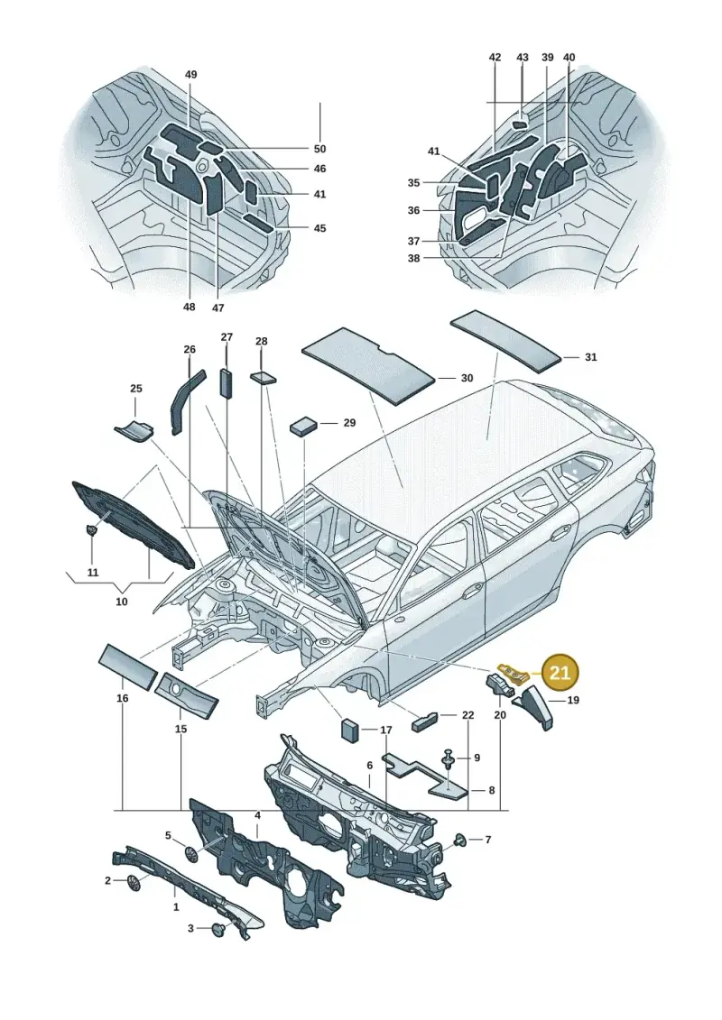 3J0864762 — Volkswagen Passat estate (2023-) diagram 3j0863200, position 21