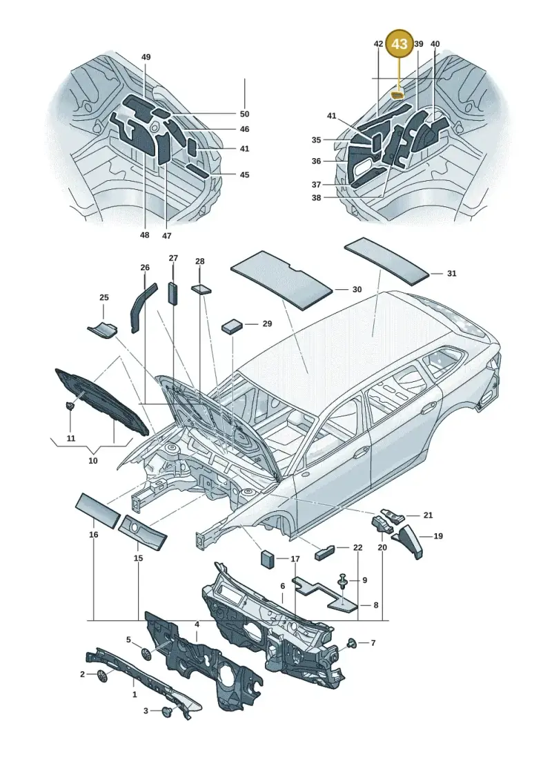 3J0864846 — Volkswagen Passat estate (2023-) diagram 3j0863200, position 43