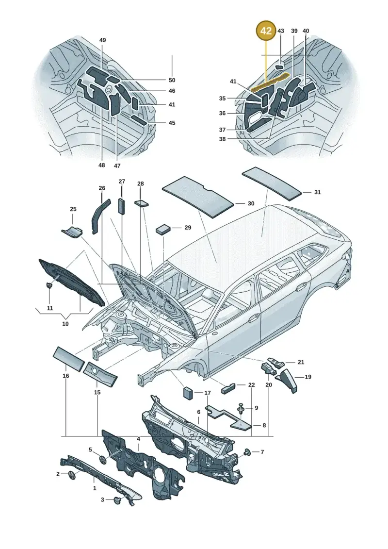 3J0867049 — Volkswagen Passat estate (2023-) diagram 3j0863200, position 42