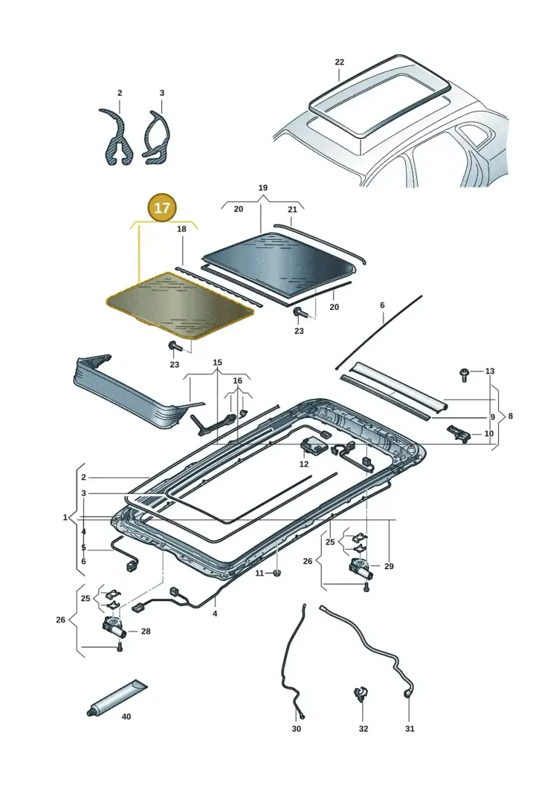 3J0877055A — Volkswagen Passat Estate (2023-2025) diagram 3j0877000, position 17