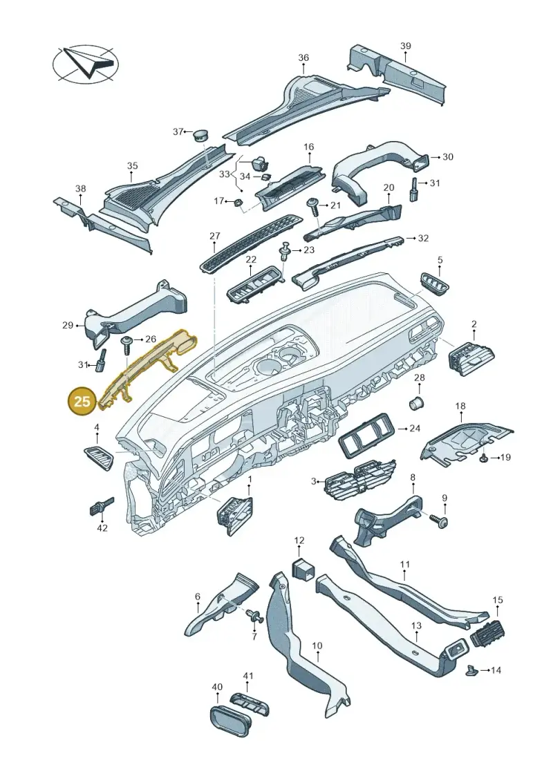 3J1815259 — Volkswagen Passat estate (2023-) diagram 3j0819300, position 25
