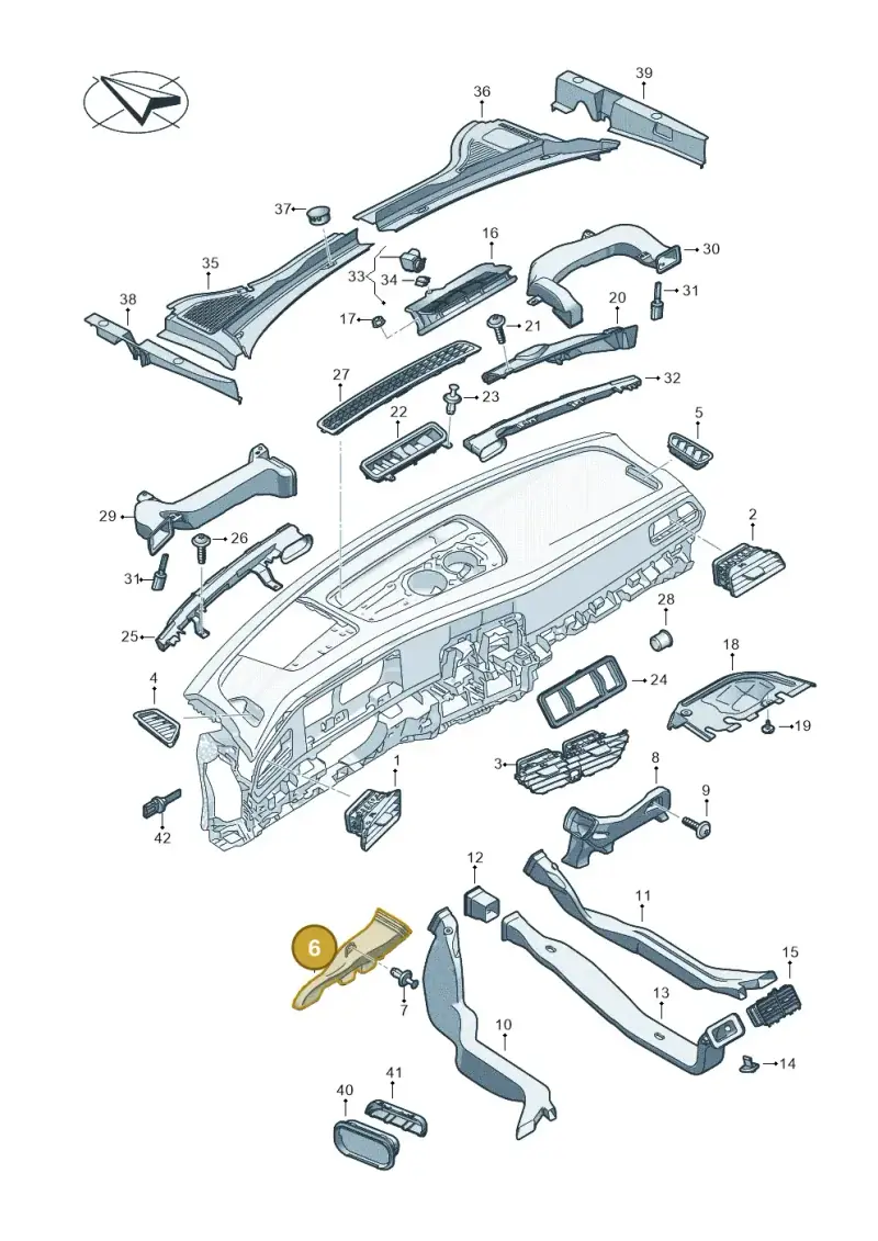 3J1819151 — Volkswagen Passat estate (2023-) diagram 3j0819300, position 6