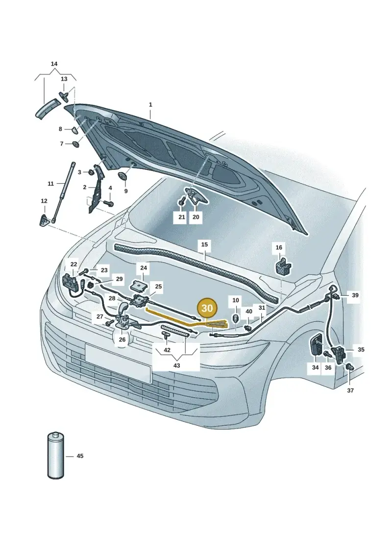 3J2823536A — Volkswagen Passat estate (2023-) diagram 3j0823000, position 30