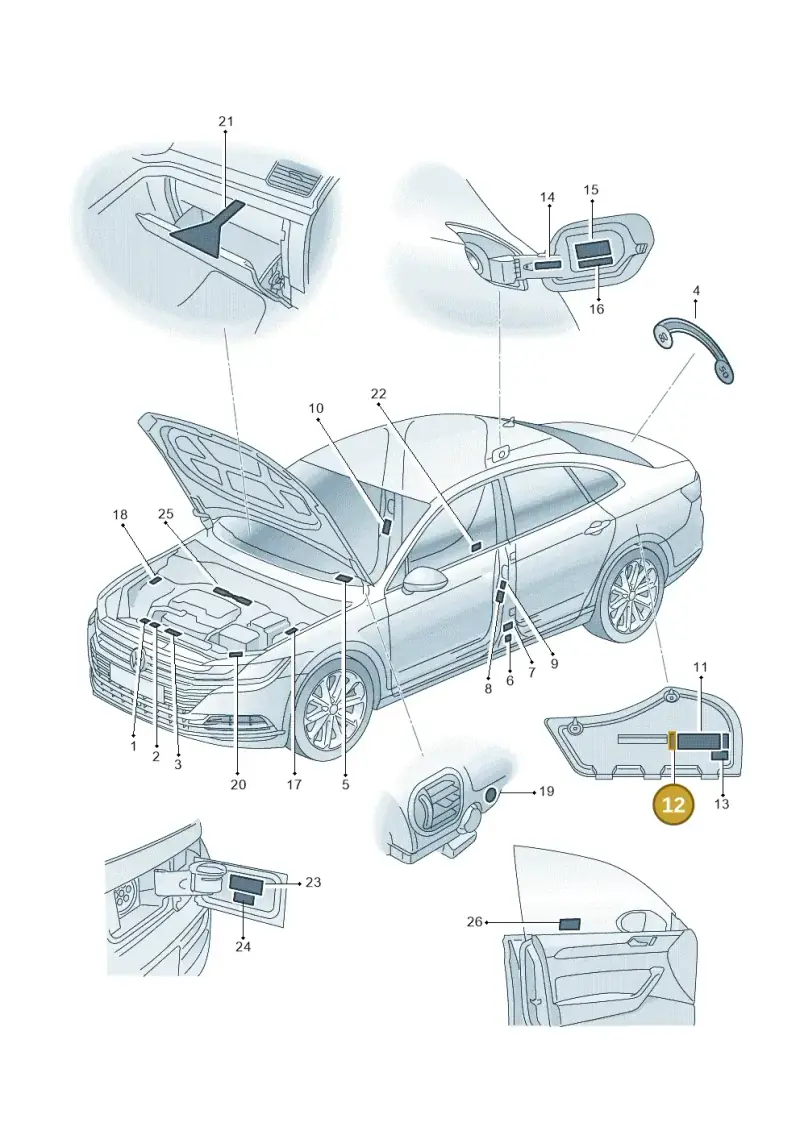 3Q0010006 — Volkswagen Arteon (2017-2023) diagram 828010000, position 12