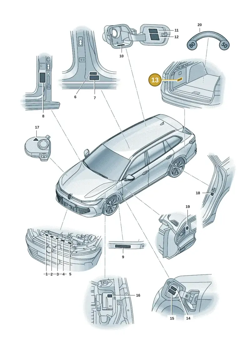 3Q0010006 — Volkswagen Passat estate (2023-) diagram 3j0010000, position 13