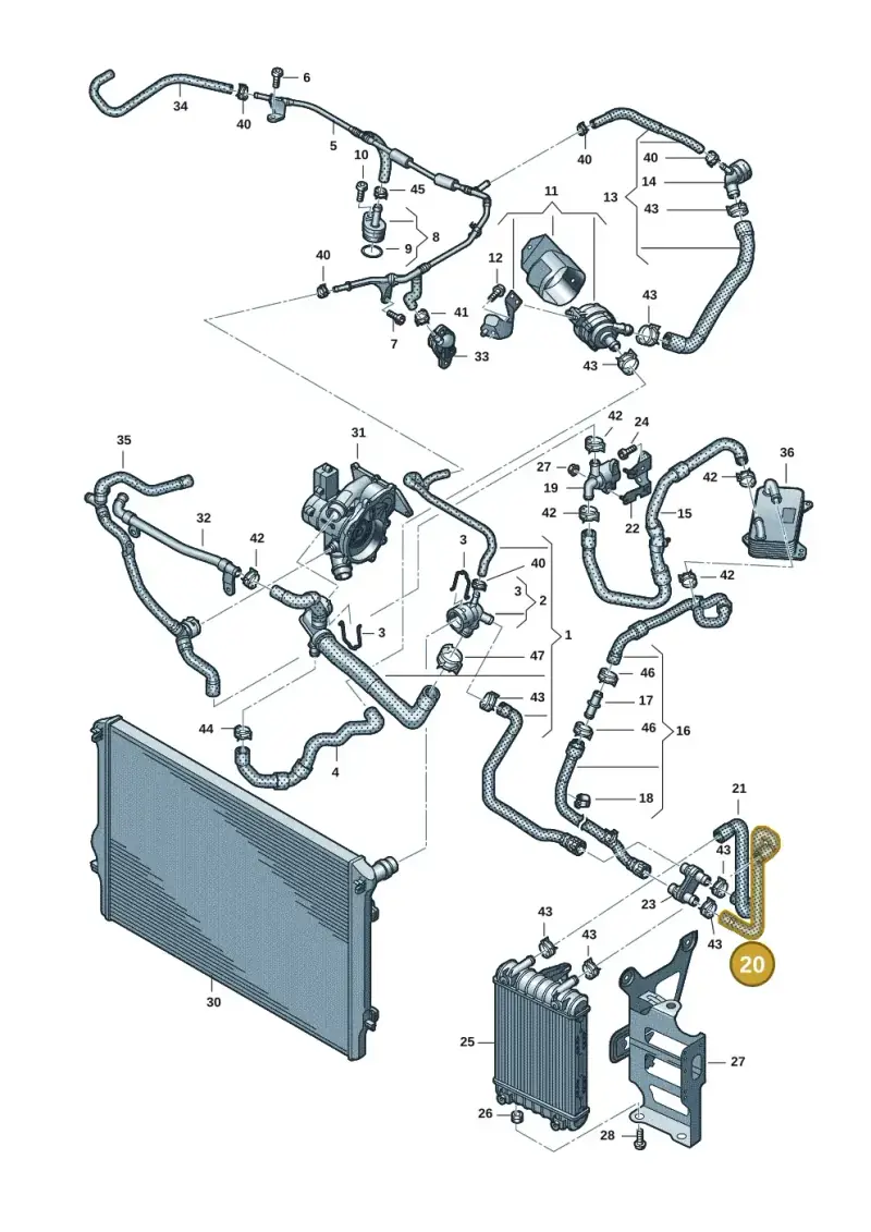 3Q0121051 — Volkswagen Arteon (2017-2023) diagram 884121444, position 20