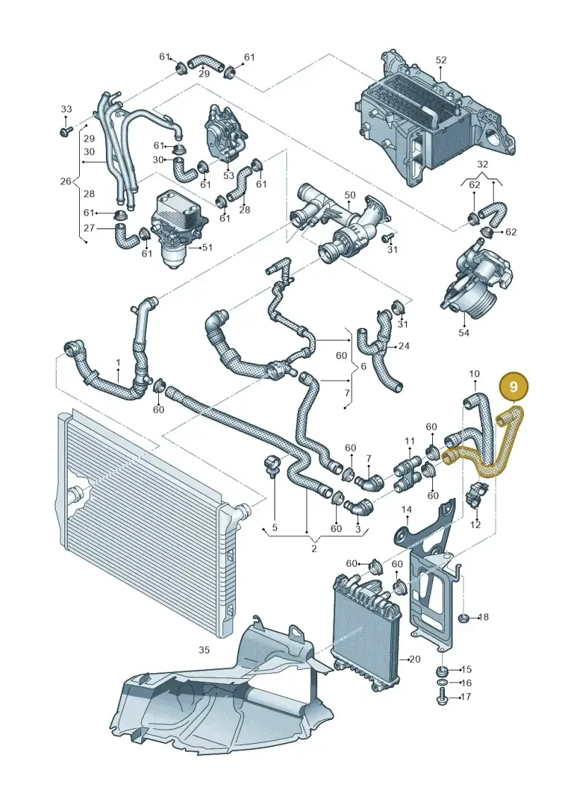 3Q0121051 — Volkswagen Arteon (2017-2023) diagram 793121410, position 9