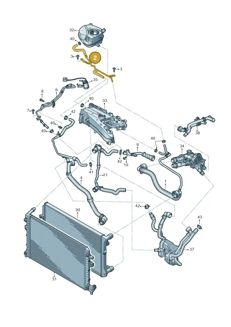 3Q0121064AE — Volkswagen Tiguan 2.0 4Motion (2017-2024) diagram 884121750, position 2