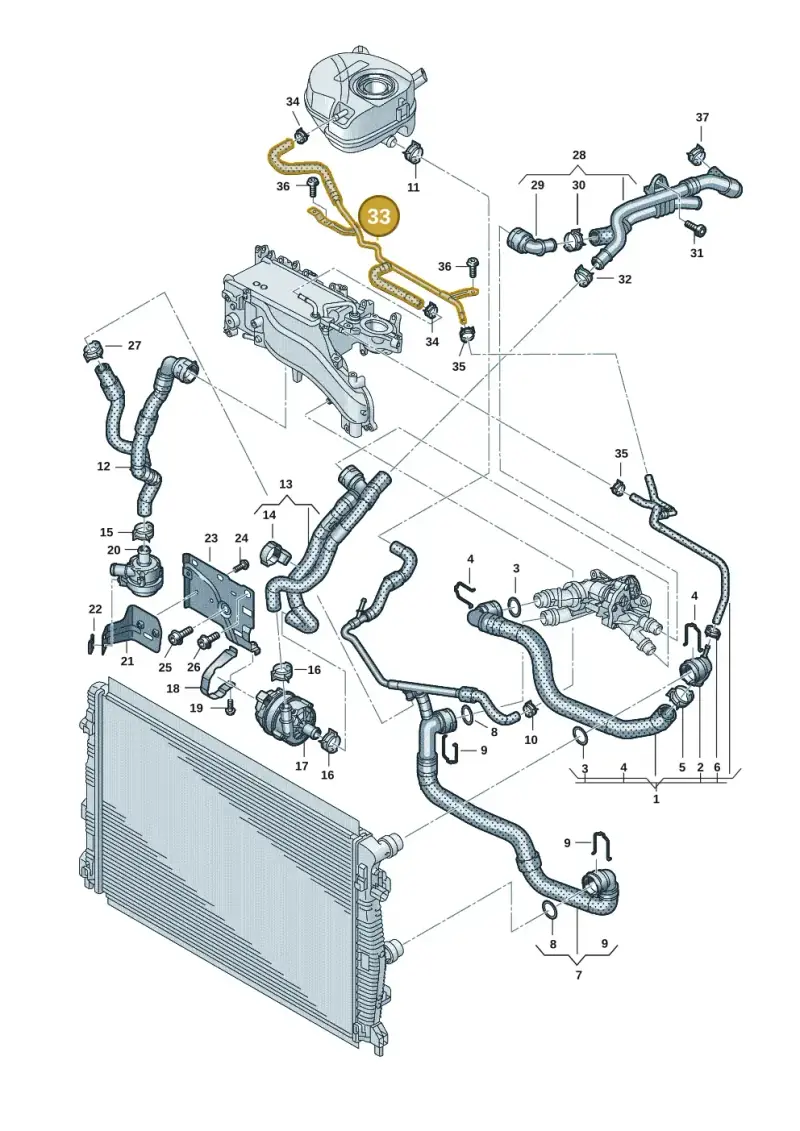 3Q0121064BE — Volkswagen Caddy Maxi (2020-2025) diagram 2ka121500, position 33