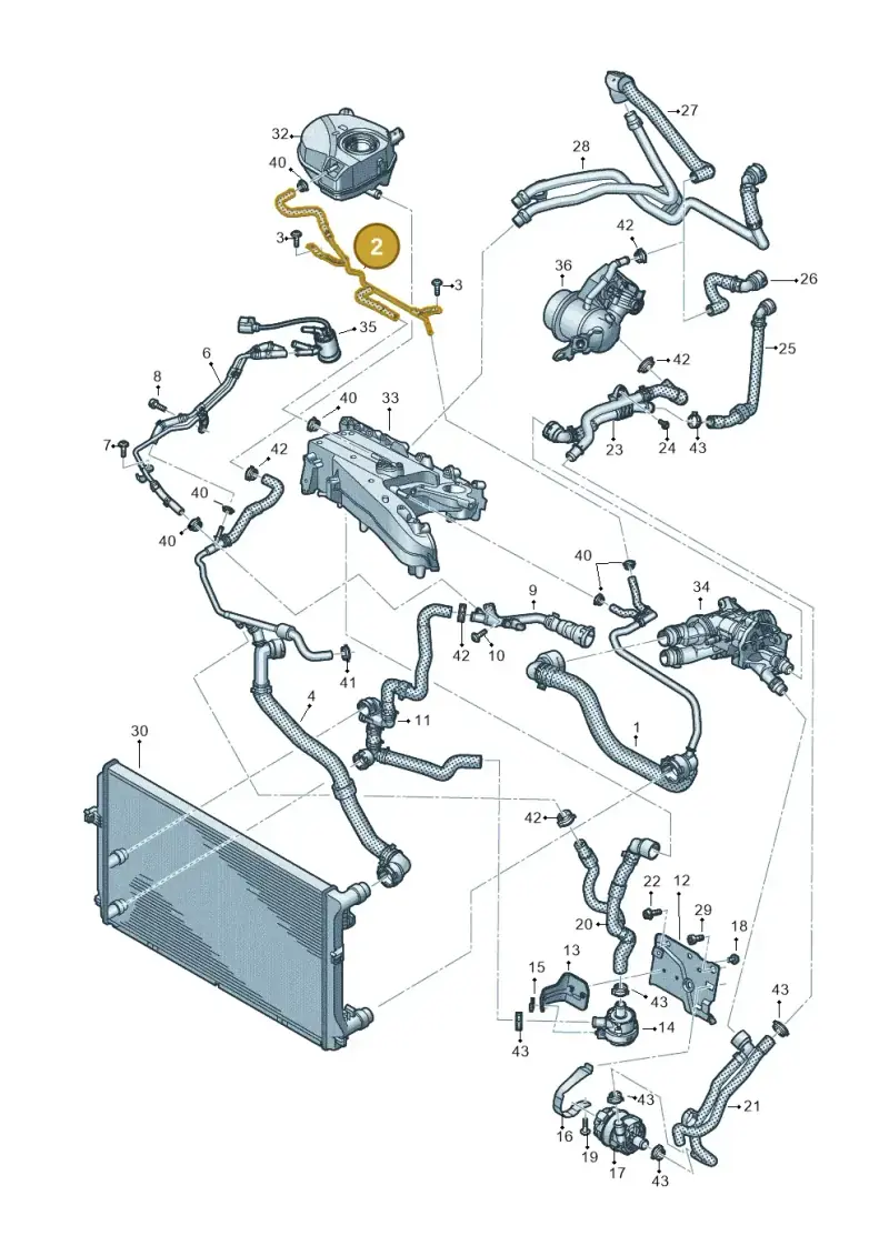 3Q0121064BE — Volkswagen T-Roc (2017-2025) diagram 596121017, position 2