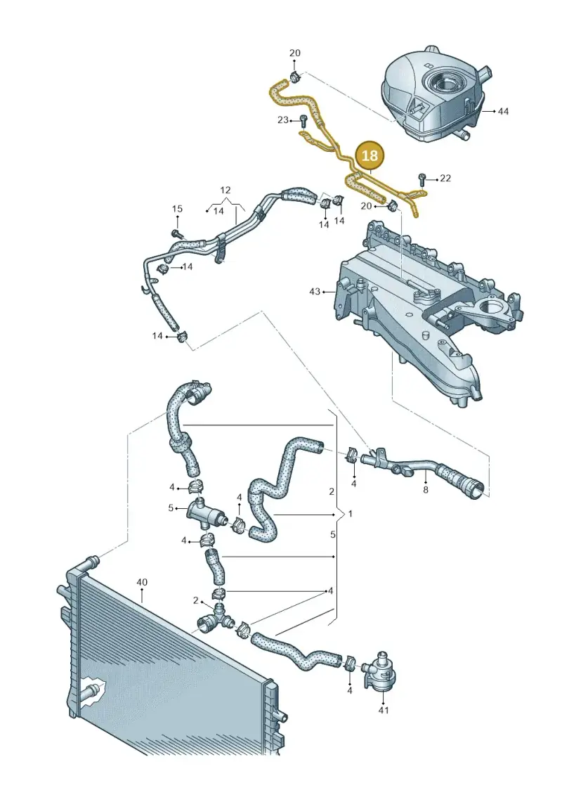 3Q0121064BE — Volkswagen Golf (2019-2025) diagram 793121110, position 18