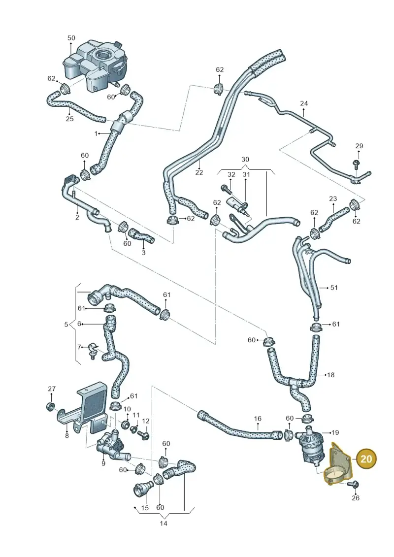 3Q0121093AA — Volkswagen Arteon (2017-2023) diagram 793121400, position 20