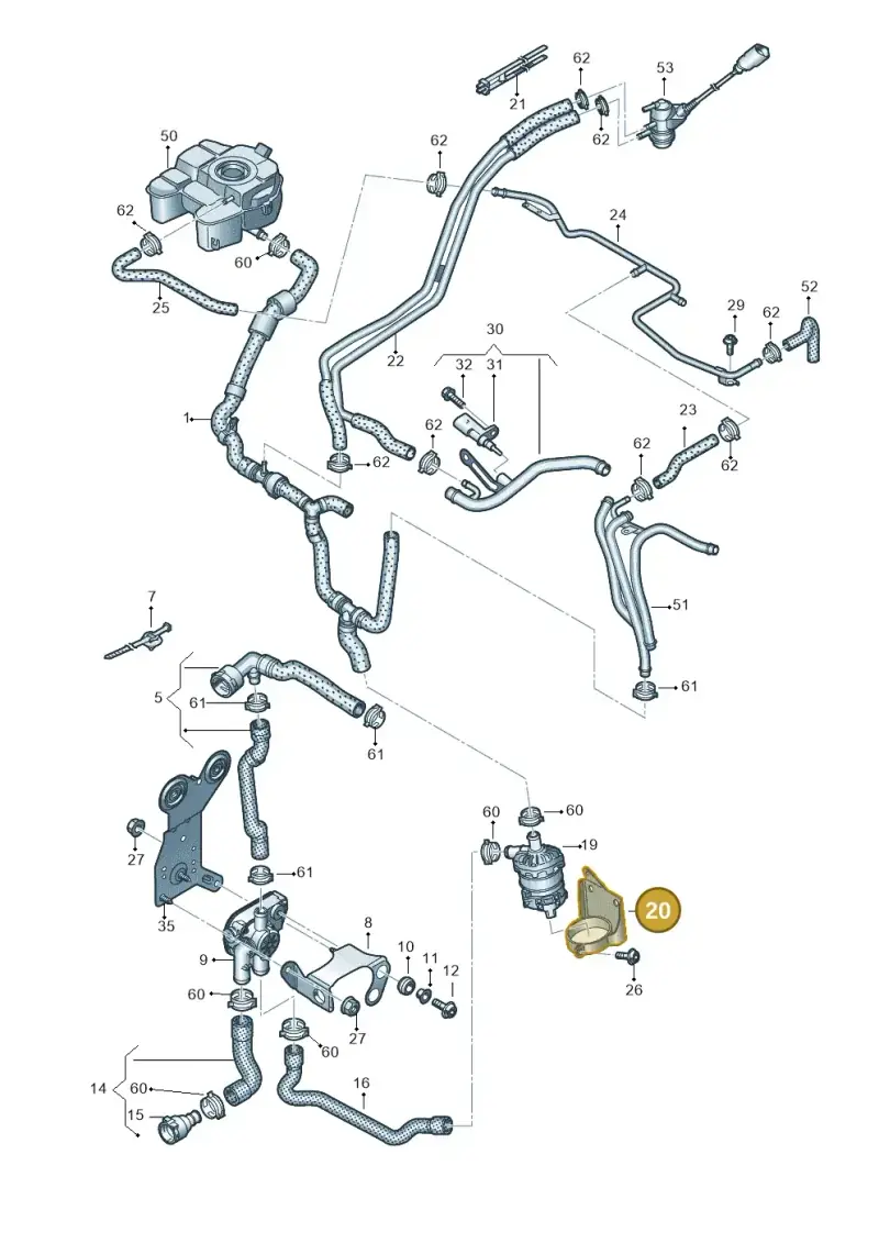 3Q0121093AA — Volkswagen Tiguan 2.0 4Motion (2017-2024) diagram 884121730, position 20