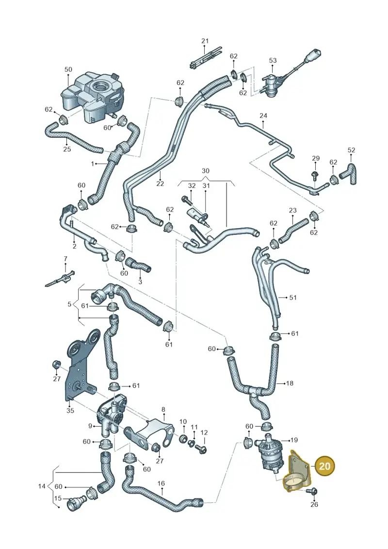 3Q0121093AA — Volkswagen Tiguan 2.0 4Motion (2017-2024) diagram 884000040, position 20