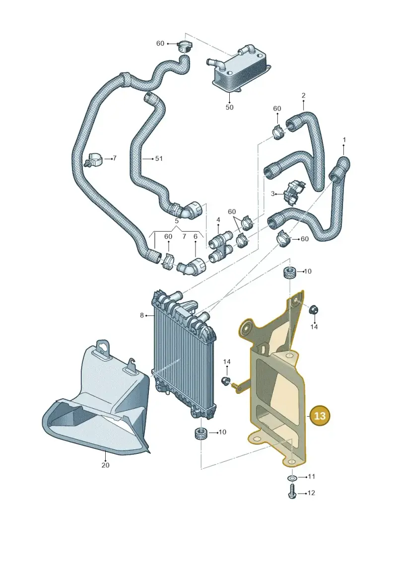 3Q0121093F — Volkswagen Arteon (2017-2023) diagram 828121050, position 13