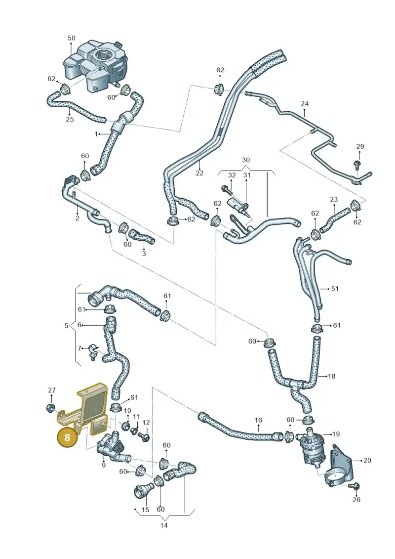 3Q0121093J — Volkswagen Arteon (2017-2023) diagram 793121400, position 8
