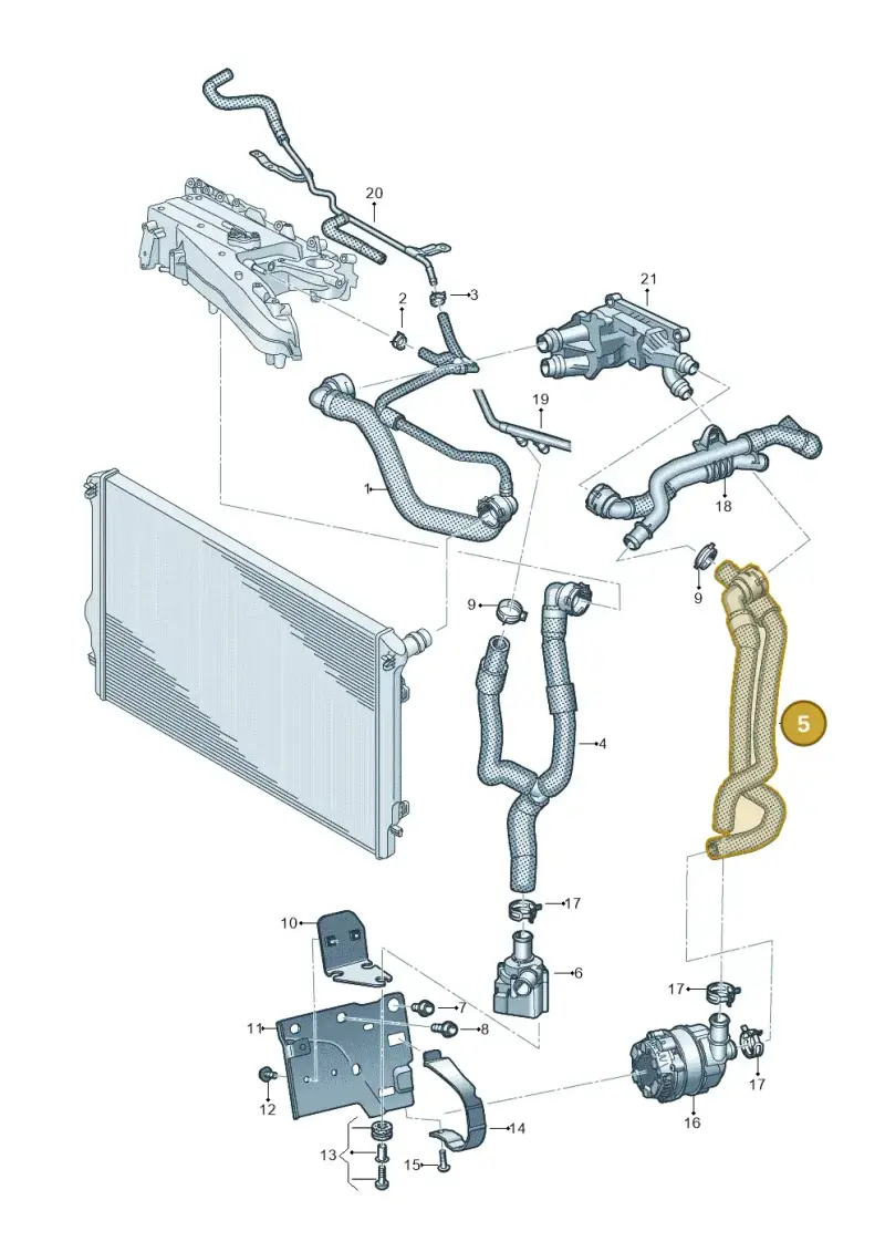 3Q0121156B — Volkswagen Multivan (2021-) diagram 7t0122040, position 5