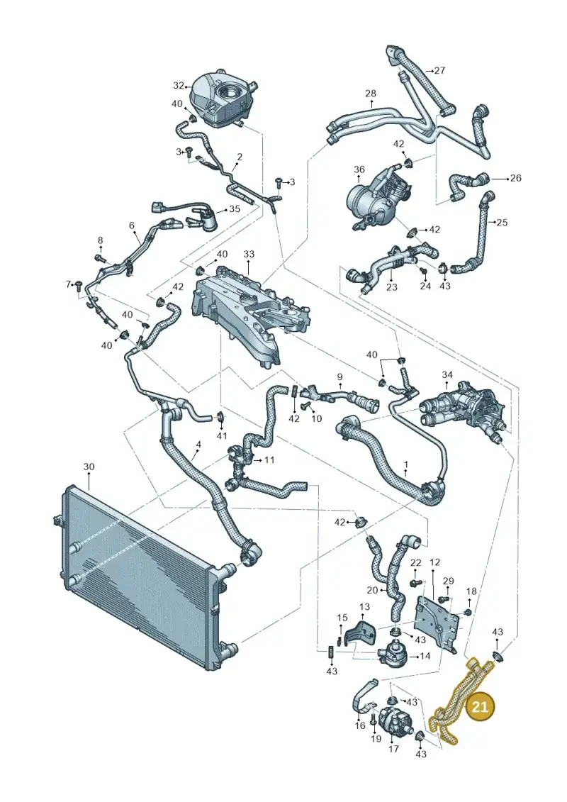 3Q0121156D — Volkswagen T-Roc BlueMotion (2017-2024) diagram 596121017, position 21