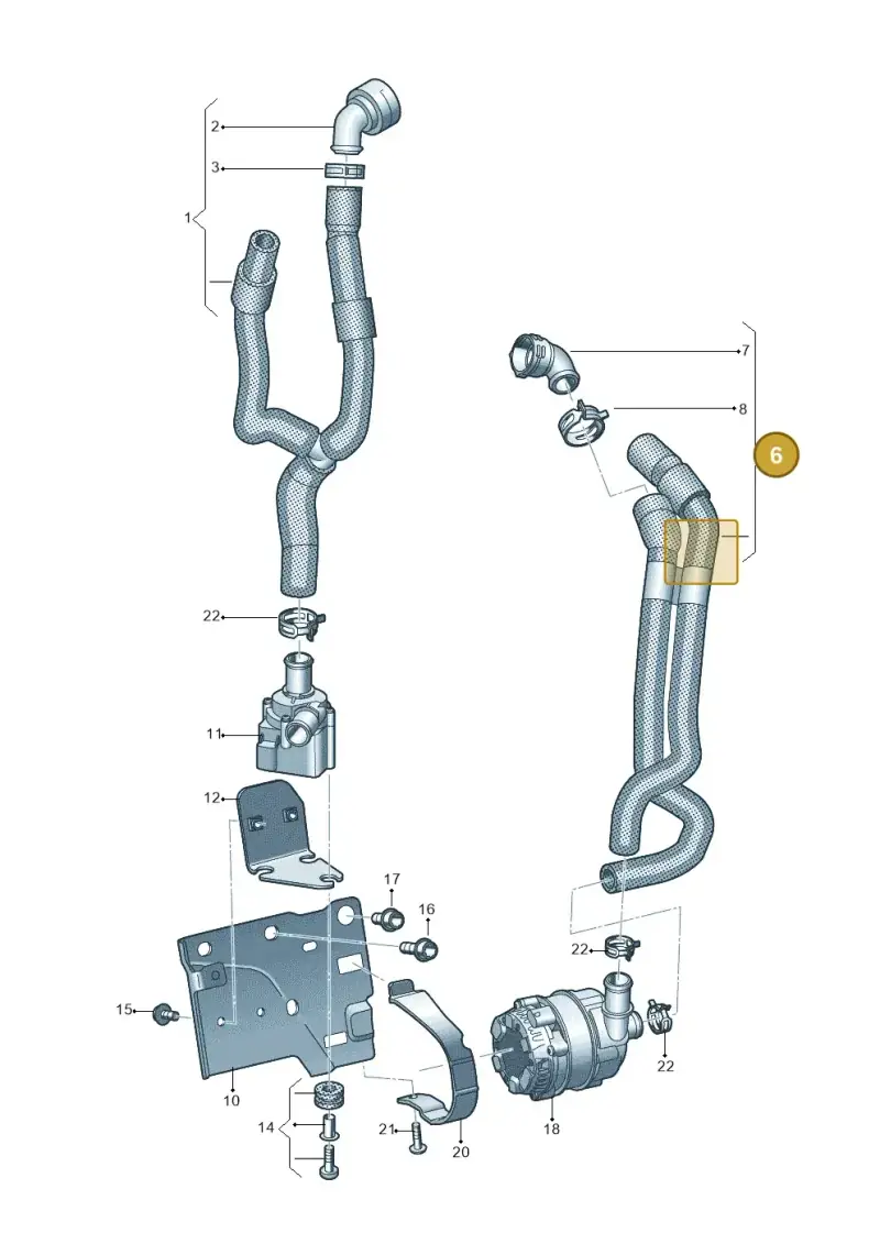 3Q0121156D — Volkswagen Golf 2.0 BlueMotion (2019-2024) diagram 793121120, position 6