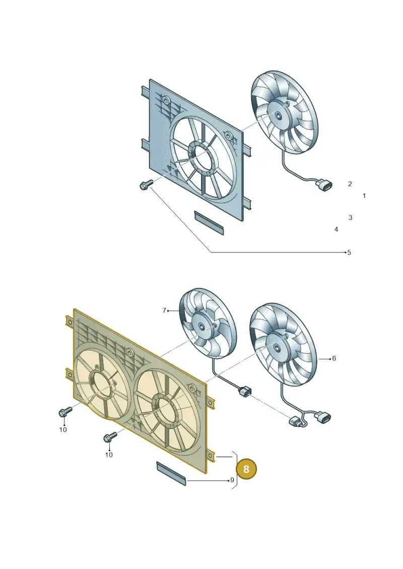 3Q0121205B — Volkswagen Caddy Maxi Kombi (2020-2024) diagram 2ka959060, position 8