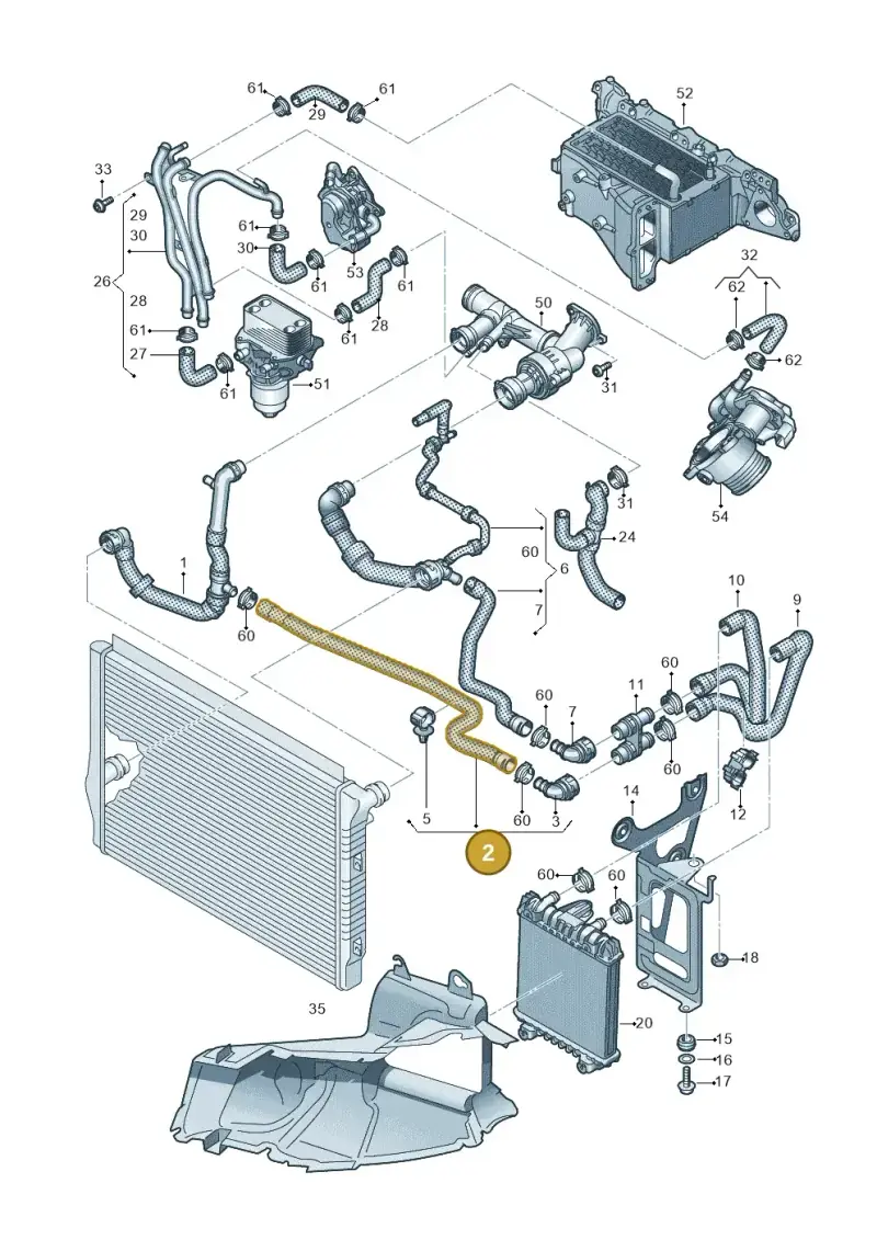 3Q0122051AH — Volkswagen Arteon (2017-2023) diagram 793121410, position 2