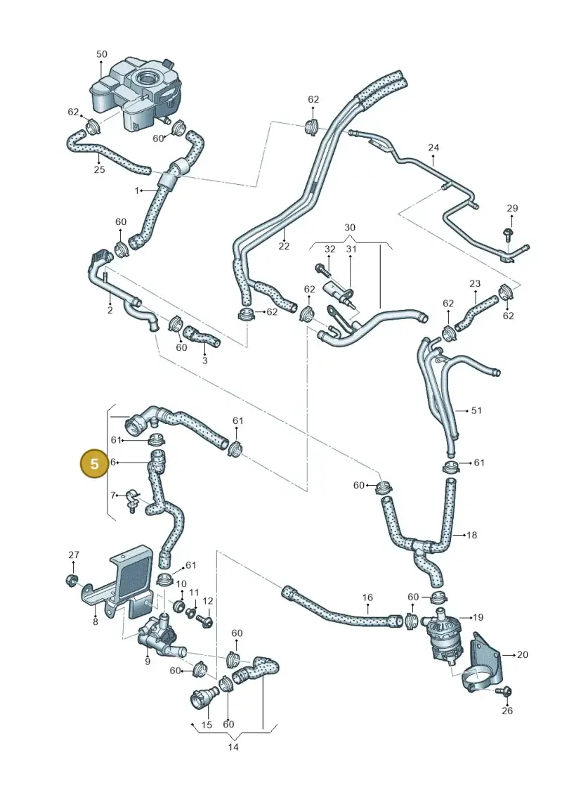 3Q0122051AR — Volkswagen Arteon (2017-2023) diagram 793121400, position 5