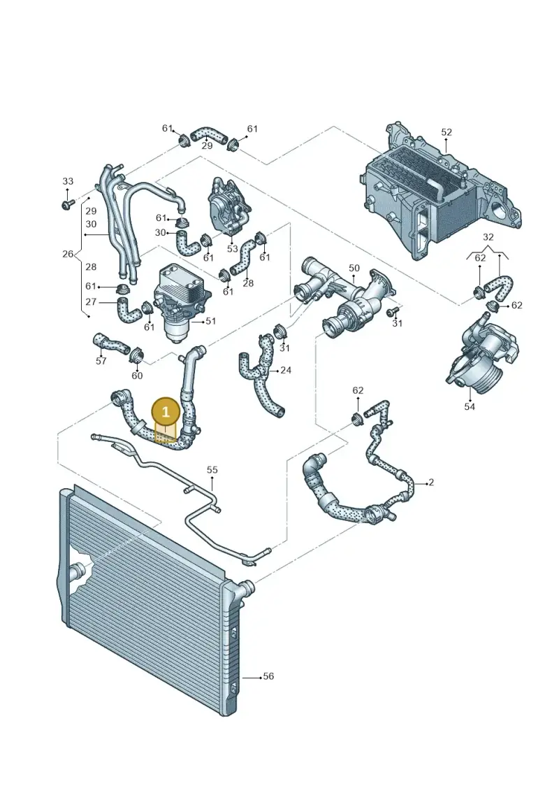 3Q0122051AT — Volkswagen Passat saloon (2014-2024) diagram 793121490, position 1