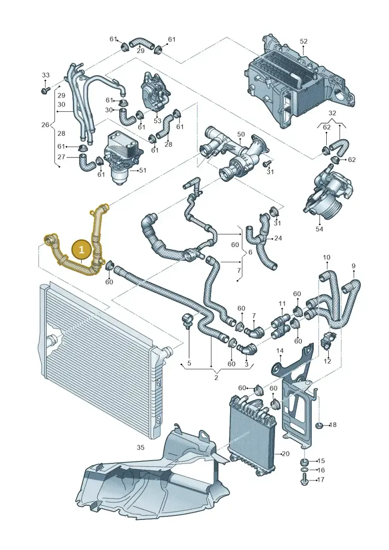 3Q0122051T — Volkswagen Arteon (2017-2023) diagram 793121410, position 1