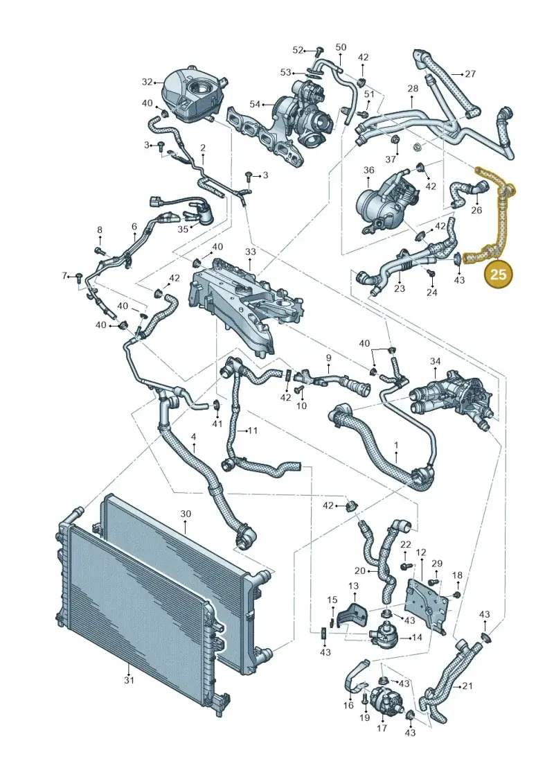 3Q0122073AA — Volkswagen Passat estate (2023-) diagram 596121132, position 25