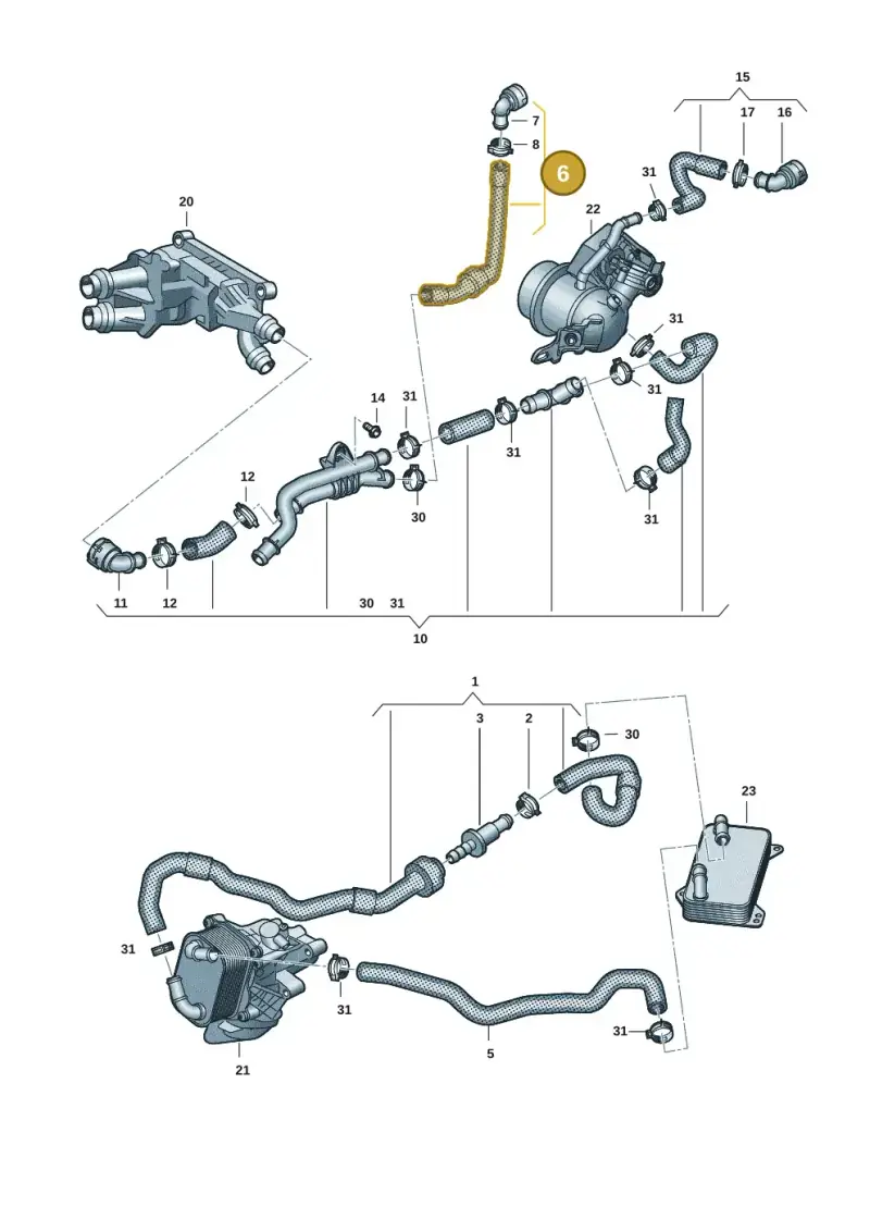 3Q0122073AC — Volkswagen Passat estate (2023-) diagram 828121767, position 6