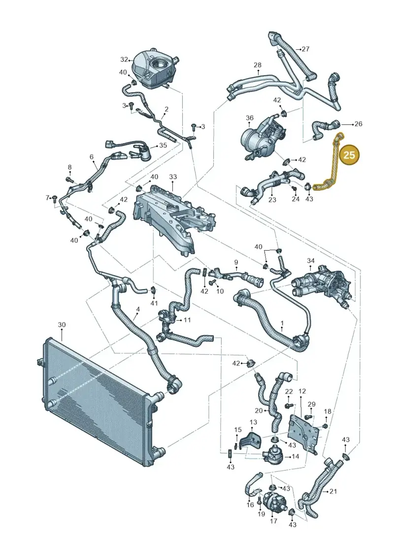3Q0122073Q — Volkswagen T-Roc BlueMotion (2017-2024) diagram 596121017, position 25