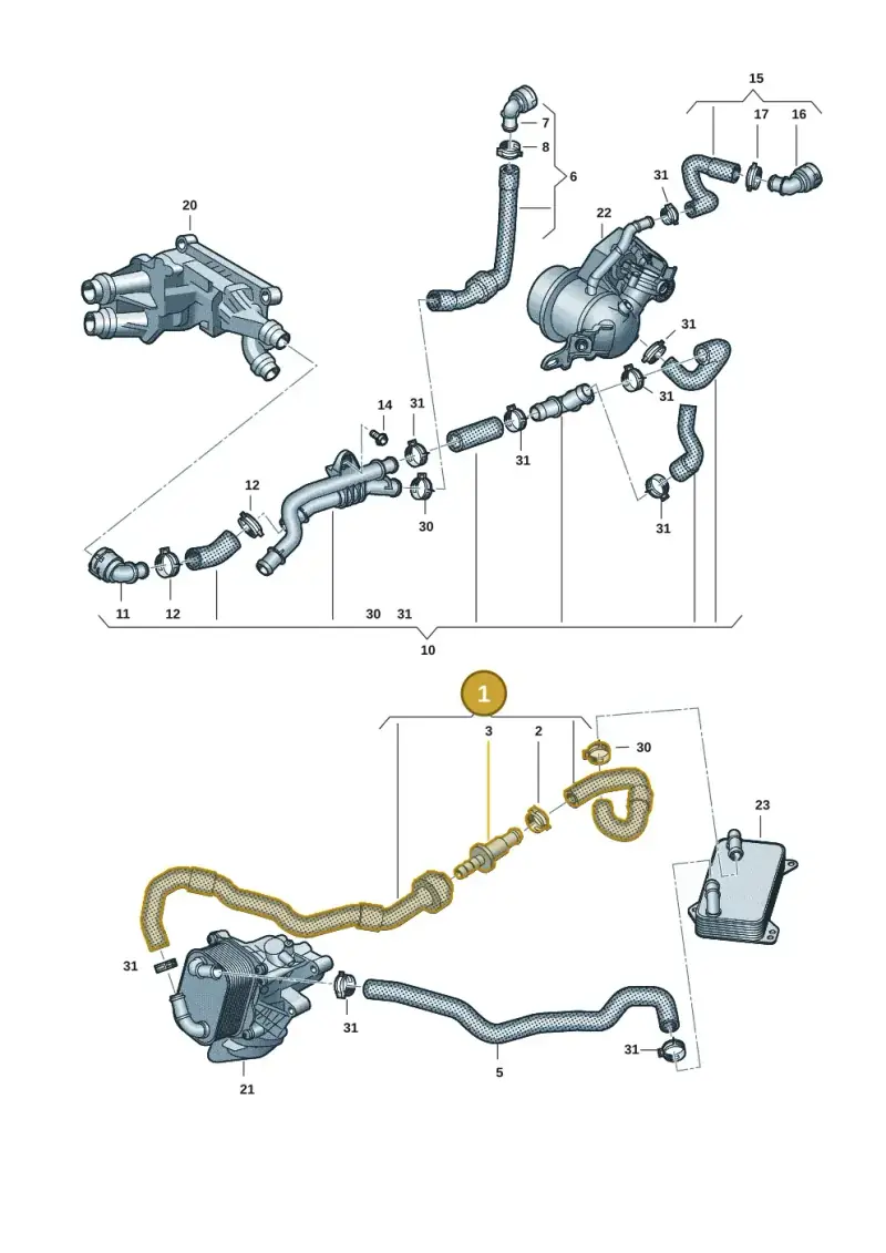 3Q0122096E — Volkswagen Passat estate (2023-) diagram 828121767, position 1